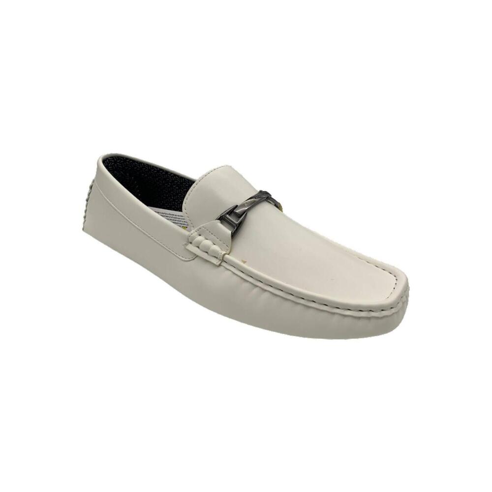 Aston Marc Men's Charter Bit Loafers White - Medium
